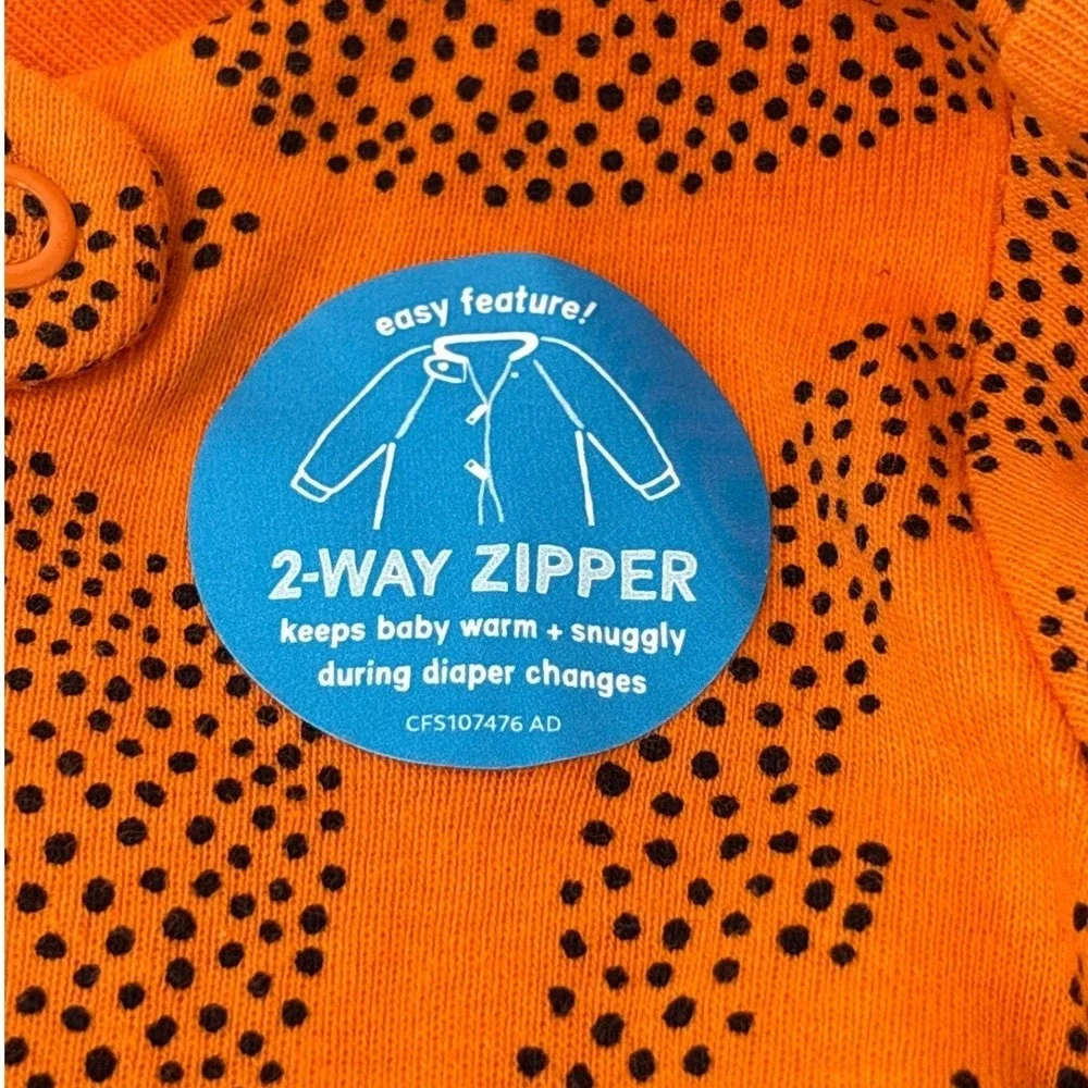 Carters & Carters Just One You Baby Halloween Pumpkin Sleepers Lot of 2 3months